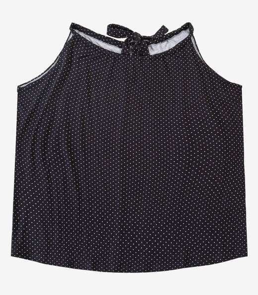 Blusa de Alça Plus Size Infinita Cor Preto