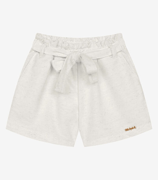 Shorts Infantil Feminino Moletinho Trick Nick Bege