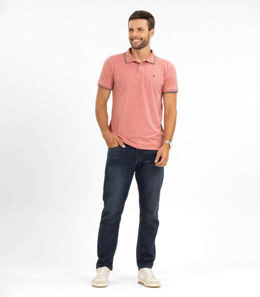 Camisa Polo Masculina Diametro Rosa