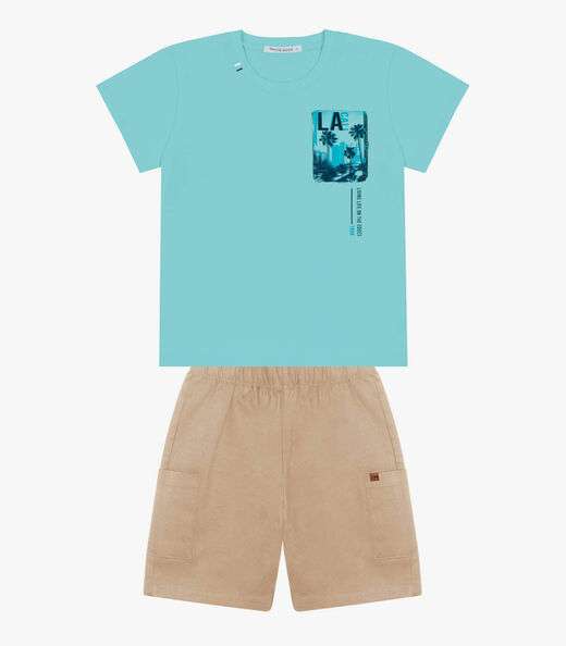 Image_Conjunto Infantil Camiseta Com Bermuda Trick Nick Marrom
