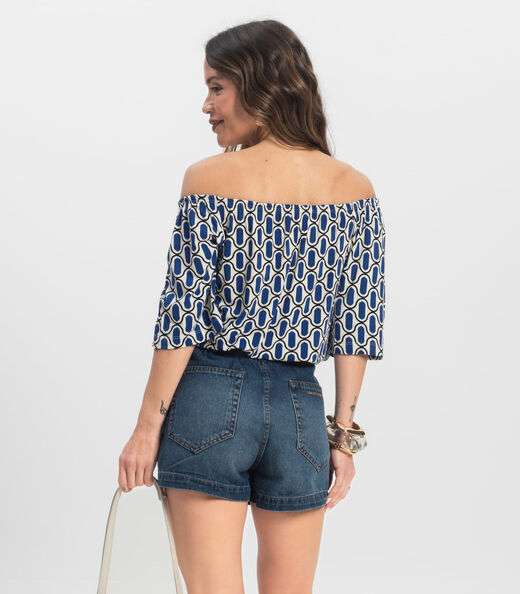 Blusa Feminina Ciganinha Infinita Cor Azul