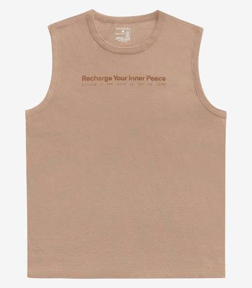 Regata Masculino em Meia Malha Diametro Marrom