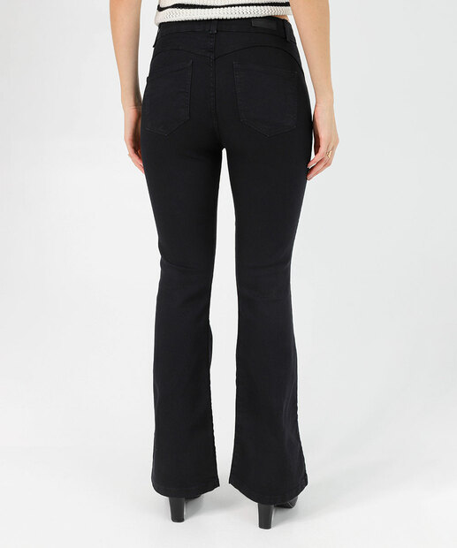 Calça Jeans Flare Feminina Petit Flip Biotipo Preto