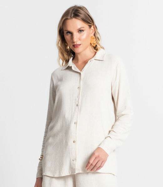 Camisa Manga Longa Feminina Endless Bege