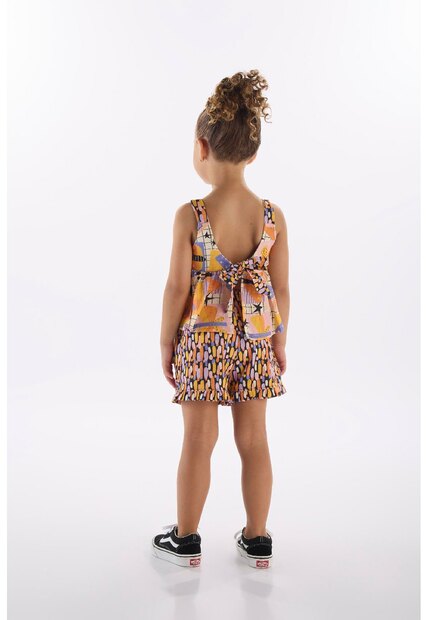 Conjunto Menina com Blusa e Short Três e Já