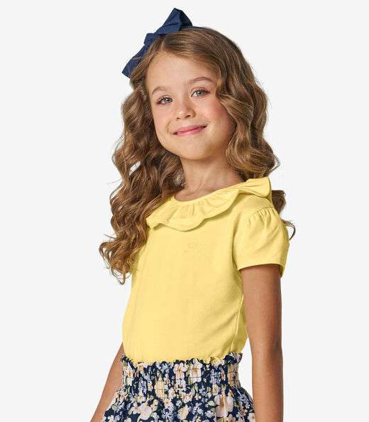 Conjunto Feminino Blusa com Saia  Trick Nick Amarelo
