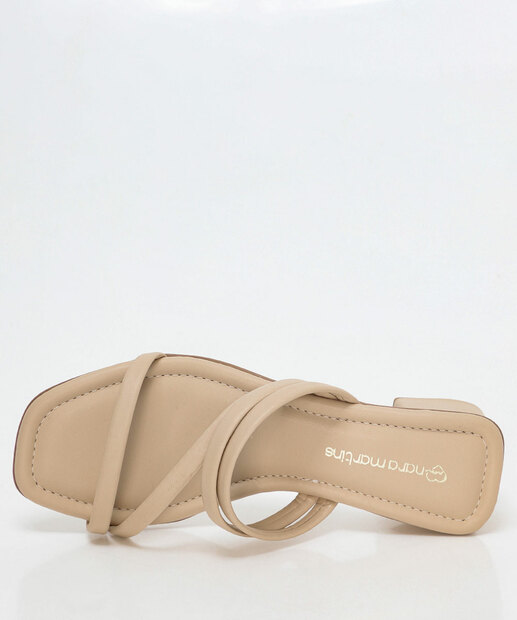 Tamanco Feminino Salto Grosso Tiras Nara Martins Off White