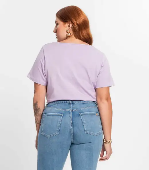 Blusa Feminina Plus Size Secret Glam Roxo