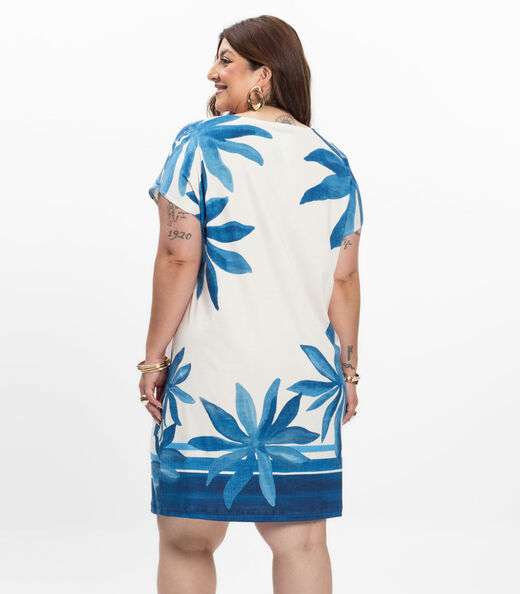 Vestido Curto Feminino Plus Size Secret Glam Azul