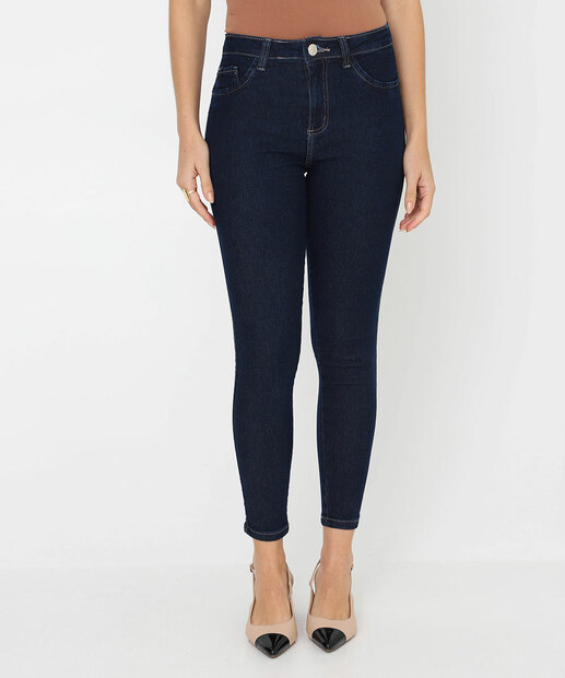 Calça Jeans Skinny Feminina Cintura Média Biotipo Azul