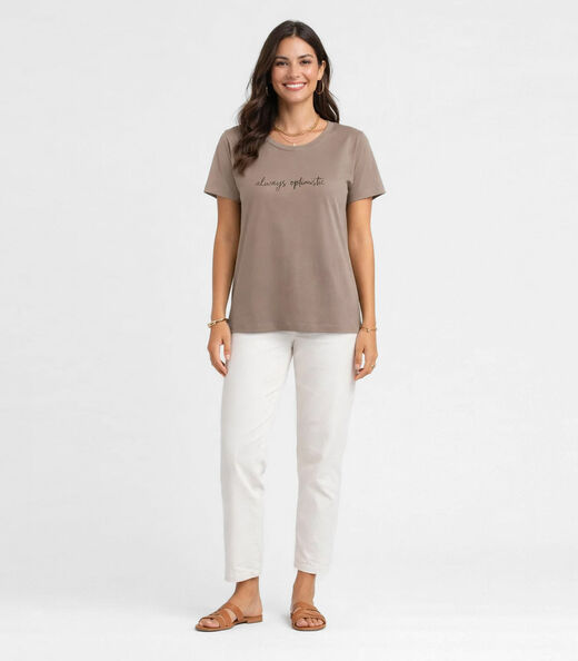 Blusa Feminina com Estampa Infinita Cor Marrom