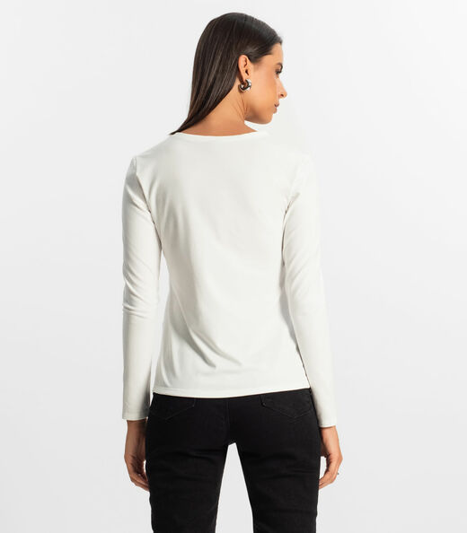 Blusa Manga Longa Feminina Rovitex Bege