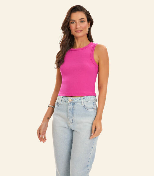 Regata Cropped Feminina Ribana Rovitex Rosa