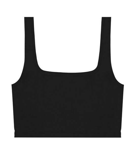 Top Cropped Ribana Básico Rovitex Preto