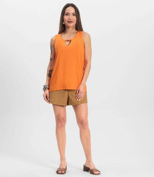 Blusa Feminina Lisa Infinita Cor Laranja