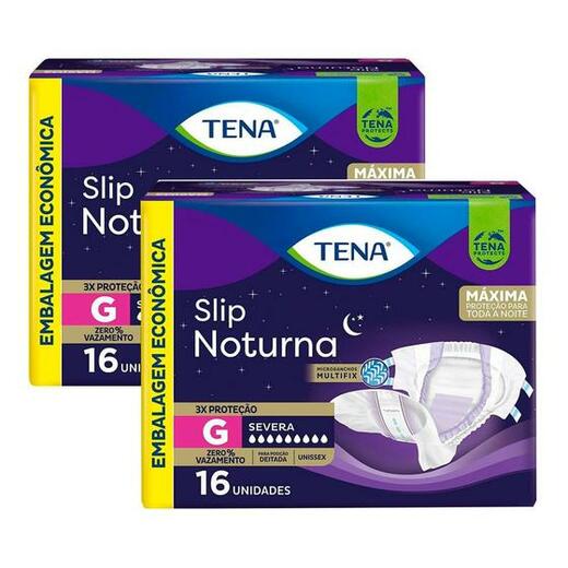 Image_Kit 2 Fraldas Geriátrica Slip Noturna Tamanho G Com 16 Unidades cada