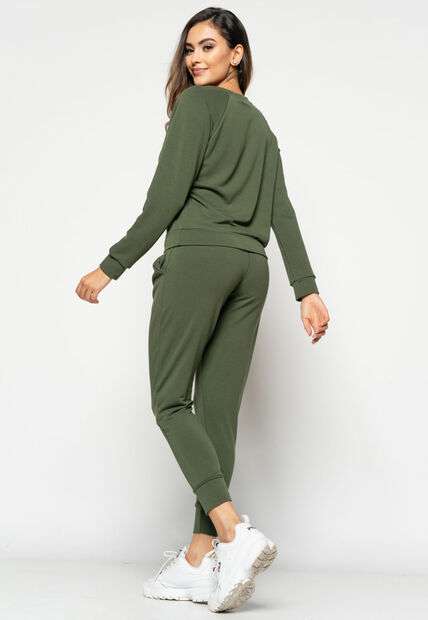 Casaco  Comfy Com Gola Canoa Moletinho Verde