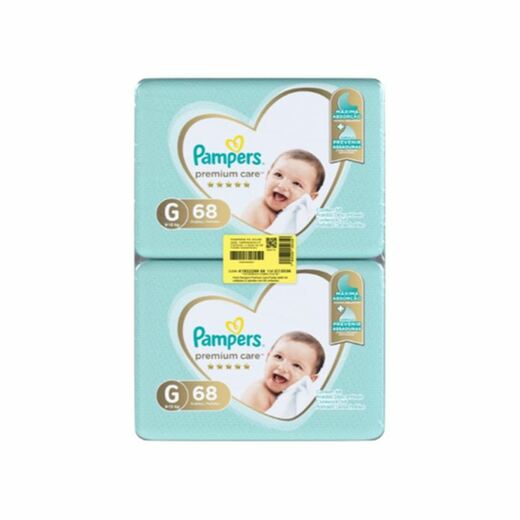 Image_Kit 4 Fraldas Infantil Pampers Premium Care G 9 A 13Kg Pacote 2 Unidades cada 68