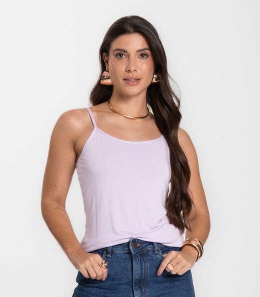Image_Blusa Feminina de Alças Básica Rovitex Roxo