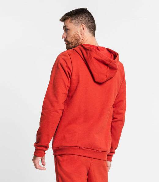 Jaqueta Com Capuz Masculina Em Moletom Rovitex Laranja