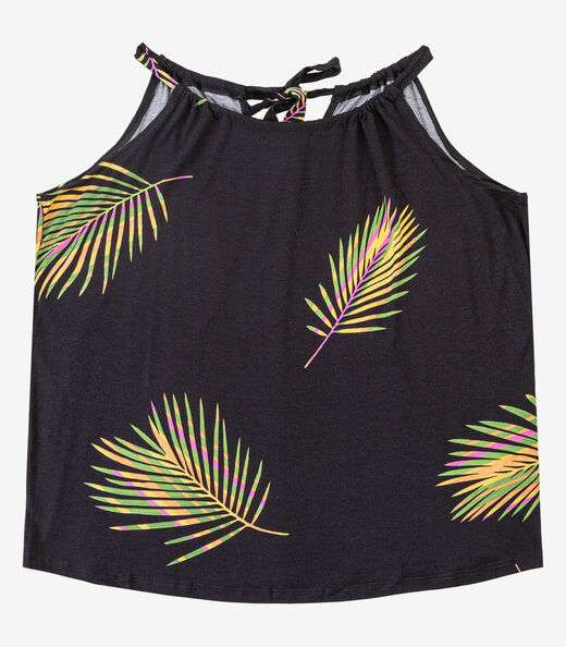 Blusa de Alça Plus Size Infinita Cor Laranja