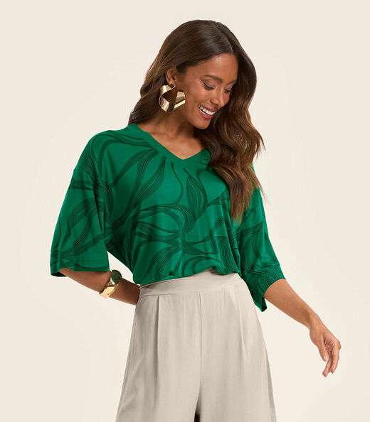 Blusa Feminina em Viscotorcion Rovitex Verde