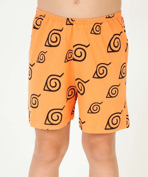 Pijama Infantil Manga Curta Estampado Naruto Tam 4 a 12