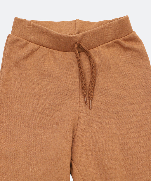 Calça Infantil Jogger Moletom Simba Tam 1 a 3 Marrom