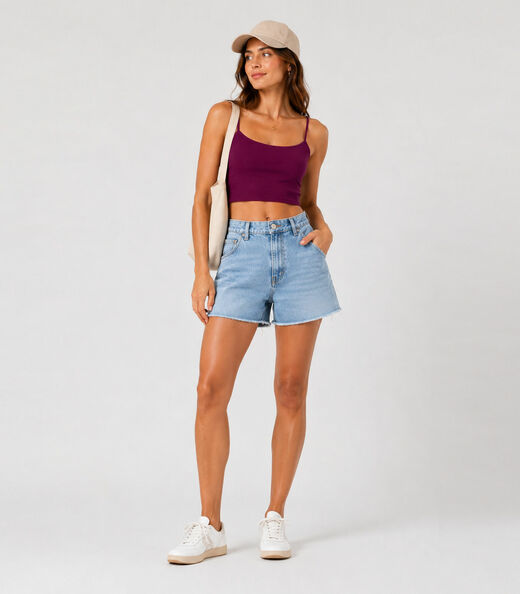 Blusa de Alça Feminina Tecido Henera Infinita Cor Roxo