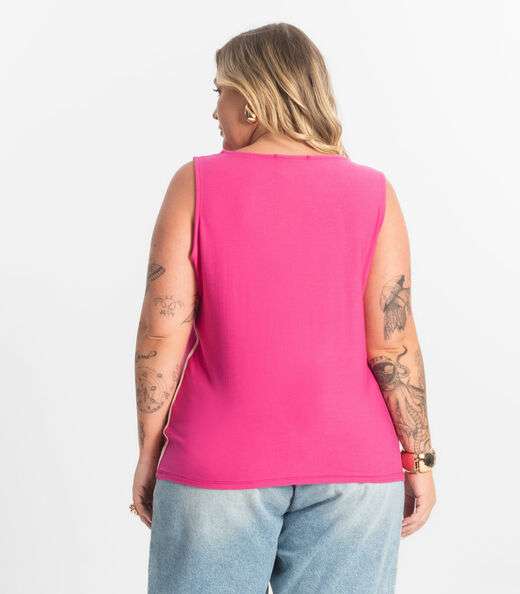 Regata Viscose Lisa Plus Size Secret Glam Rosa