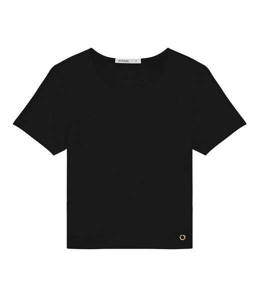 Blusa De Viscotorcion Básica Feminina Endless Preto