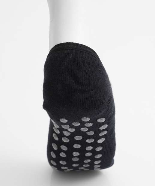 Meia Sapatilha Feminina Antiderrapante Marisa Preto