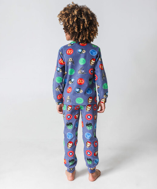 Pijama Infantil Super Heróis Marvel Tam 4 a 12 Azul