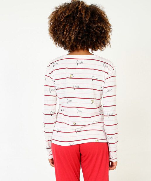 Pijama Feminino Estampado Manga Longa Snoopy