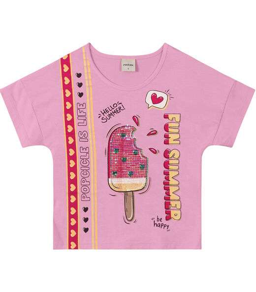 Blusa Infantil Feminina Picolé Rovitex Kids Rosa