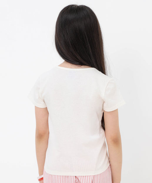 Blusa Infantil Stitch Angel Tam 4 a 10 Off White