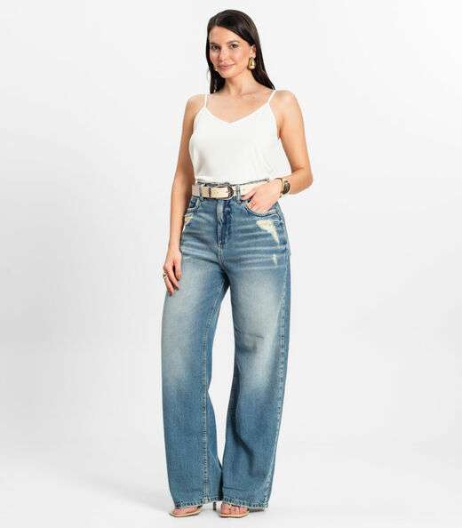 Blusa De Alça Feminina Ribana Canelada Rovitex Bege