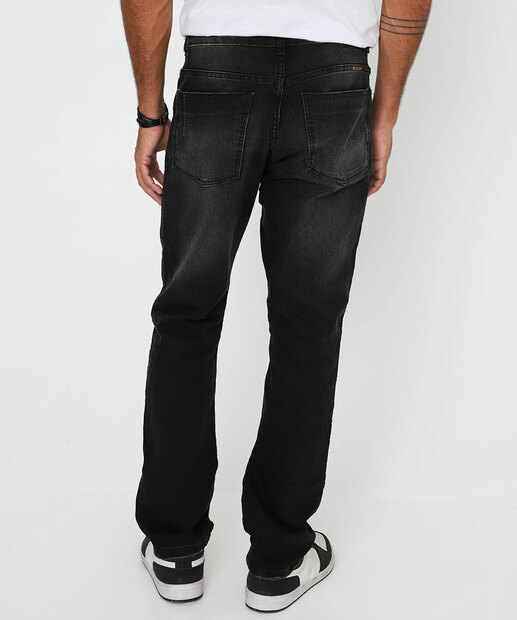 Calça Masculina Jeans Slim Bolsos Gangster Preto