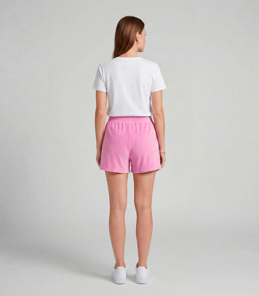 Shorts Feminino Em Plush Infinita Cor Rosa
