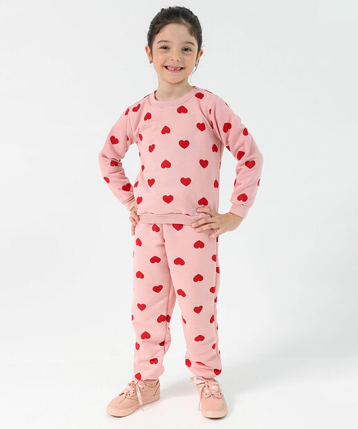 Blusão Infantil Moletom Tam 4 a 10 Rosa