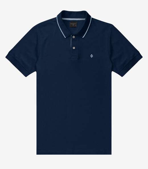 Polo Masculina Pique Diametro Azul