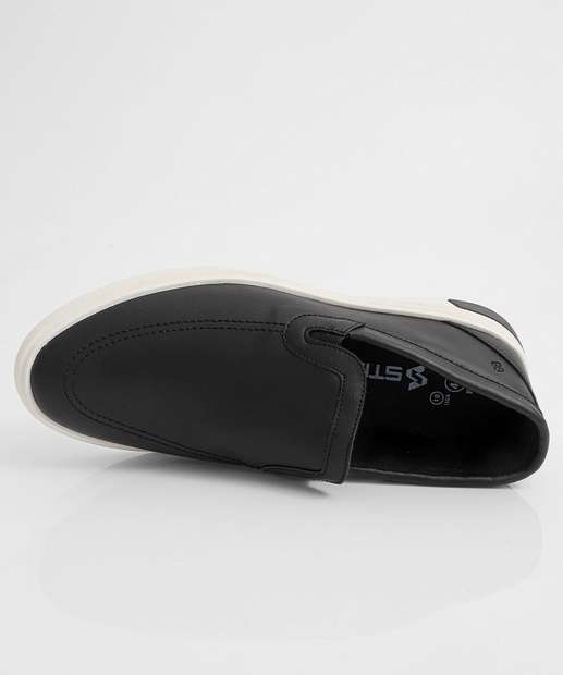 Sapatênis Masculino Slip On Casual Preto 