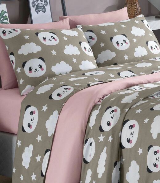 Jogo Capa de Edredom Solteiro 2 Peças Lar e Lazer Cinza