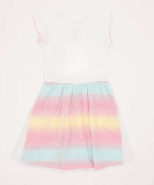 Vestido Infantil Fantasia Tule Unicórnio Marisa Tam 4 a 10