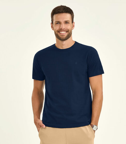 Camiseta Masculina Meia Malha Diametro Azul