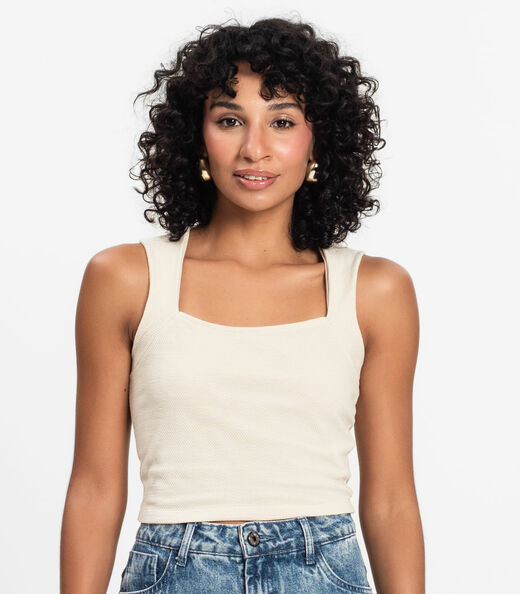Cropped Feminino Select Bege