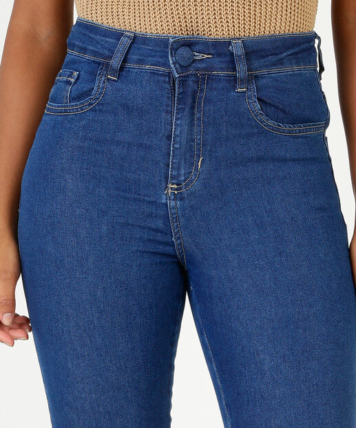 Calça Jeans Skinny Feminina Bolsos Botões Marisa