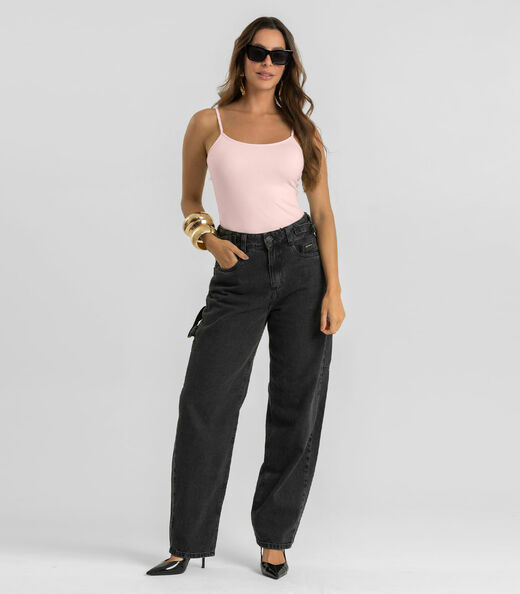 Blusa de Alça Feminina Em Poliamida Dianna Rosa