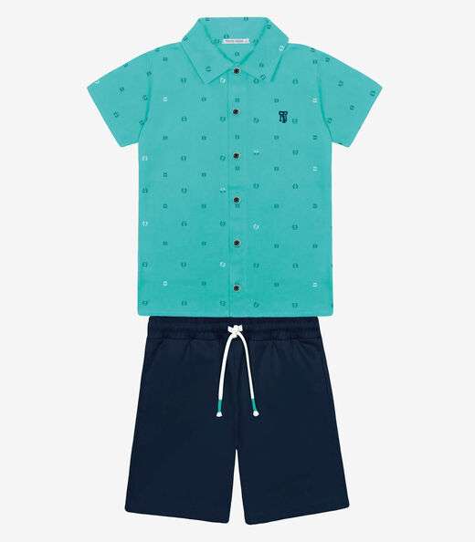 Image_Conjunto Infantil Camisa Com Bermuda Trick Nick Verde