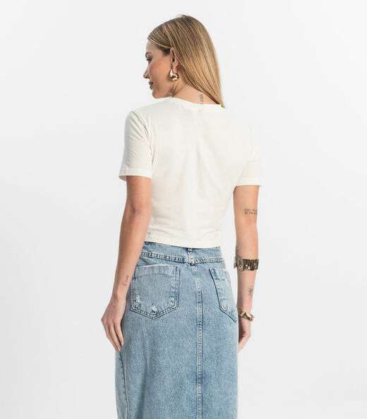 Blusa Básica Feminina Cotton Leve Rovitex Bege